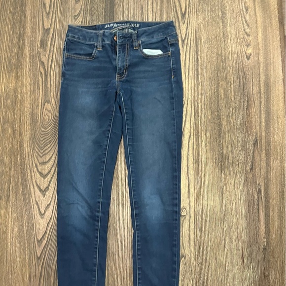 American Eagle Jeans Skinny Super Super Stretch Medium Wash Denim Blue Size 2 - Picture 3 of 11